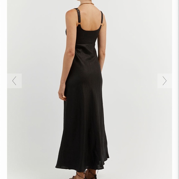 DISSH Campbell black linen midi maxi dress - Picture 3 of 5